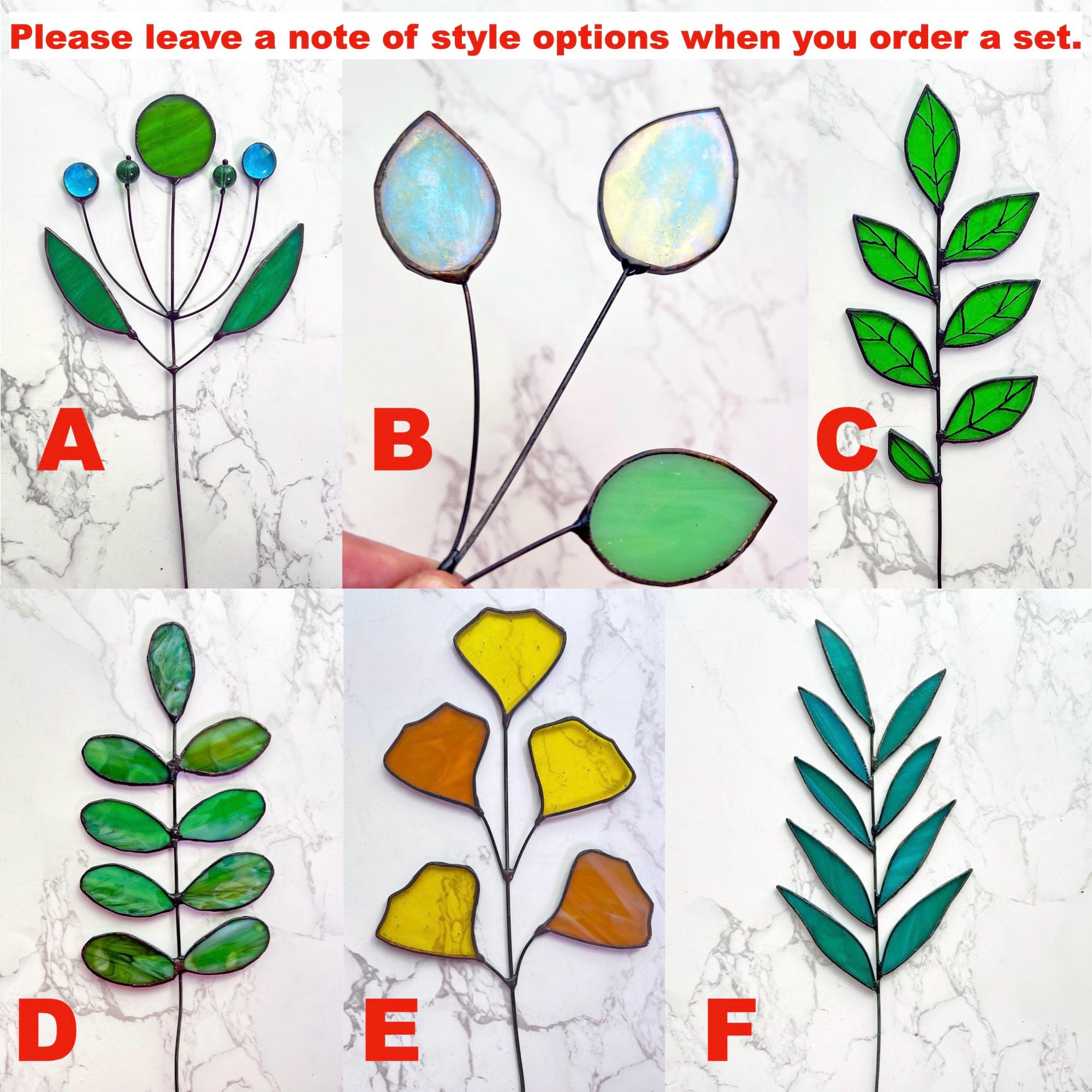 Wildflower Stained Glass Leaves Plant Suncatcher Boho Flower Bouquet Glass Art Mothday Day Gift,Plants Nature Flowers In Vase Home Decor