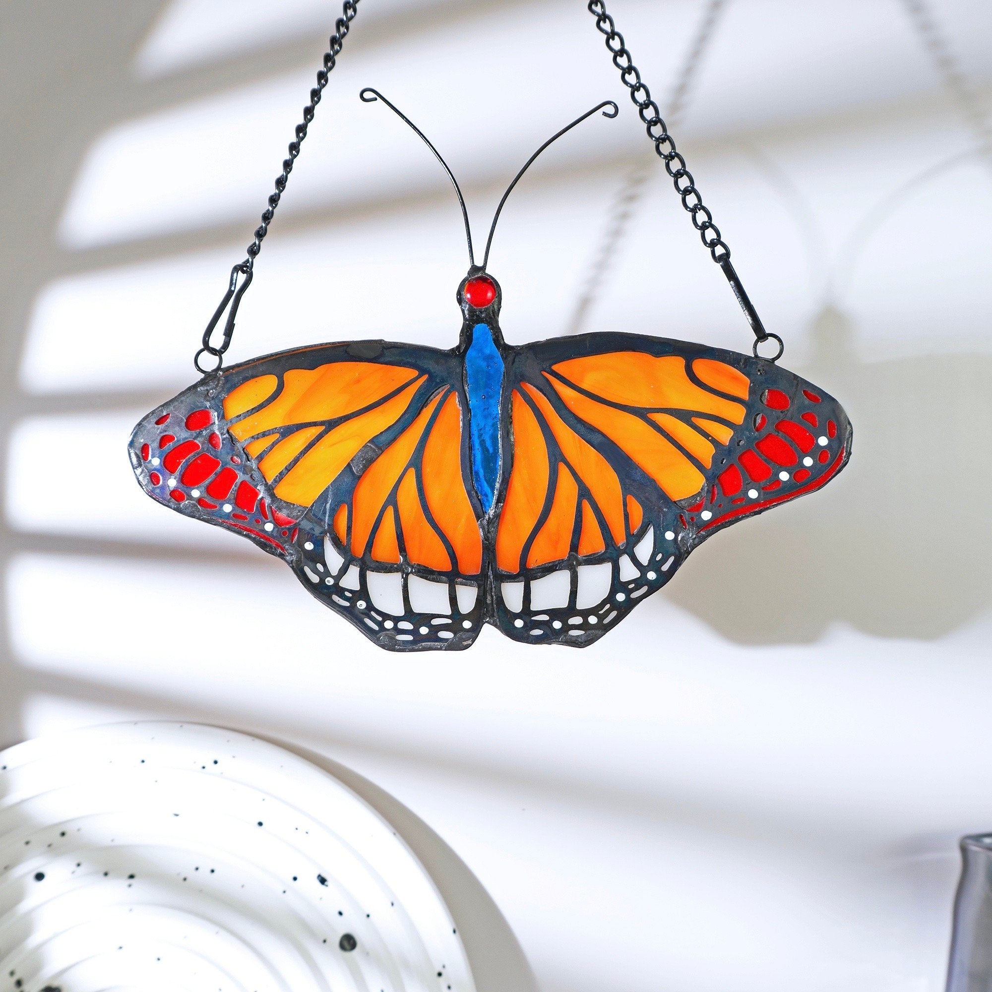 Monarch Butterfly Stained Glass Window Hanging Butterfly Suncatcher Decor, Butterfly Gifts Decoration, Butterfly Lovers