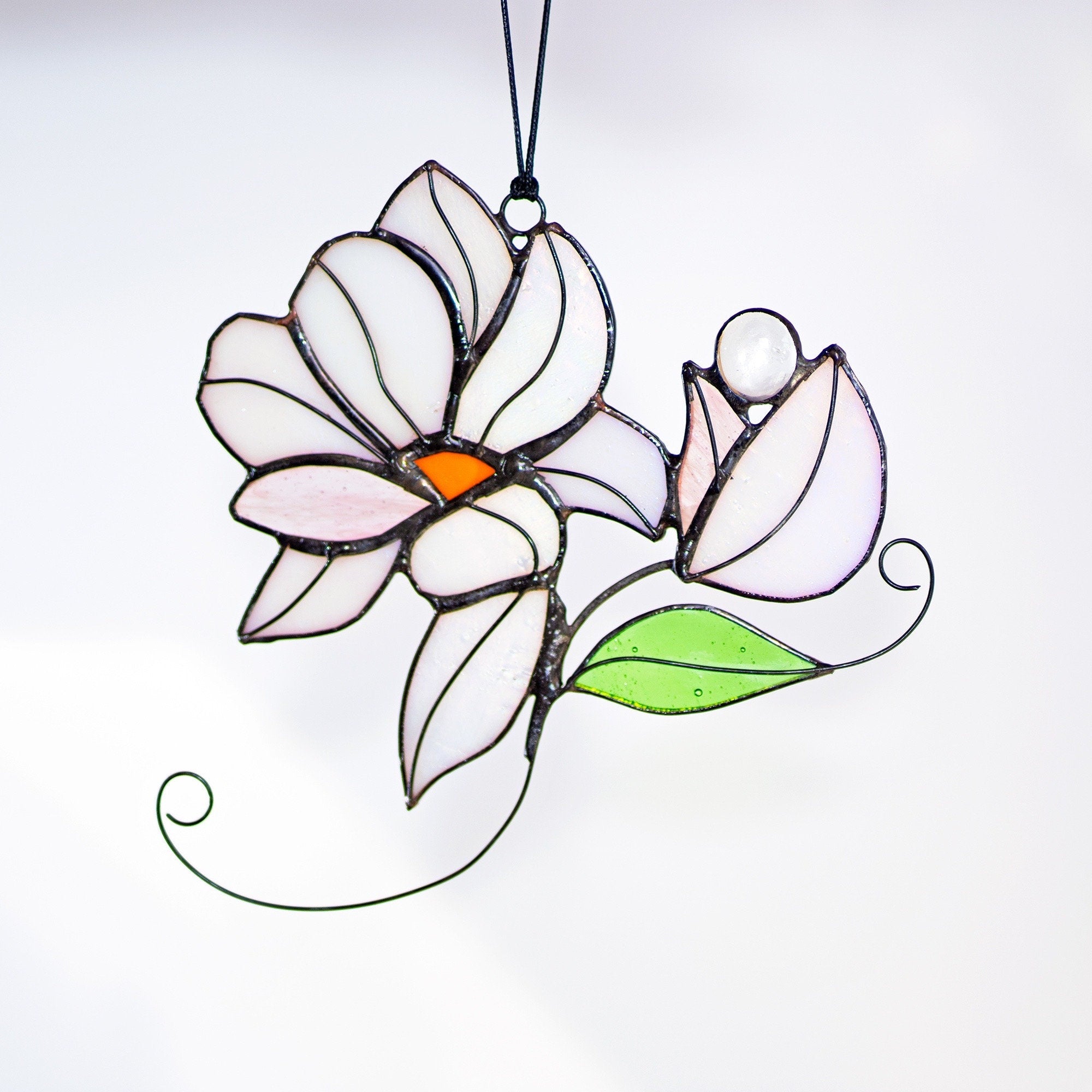 Iridescent Magnolia Bouquet Flower Stained Glass Flower Suncatcher Bouquet Window Hangings Glass art Flower Suncatcher Mothers Day gift