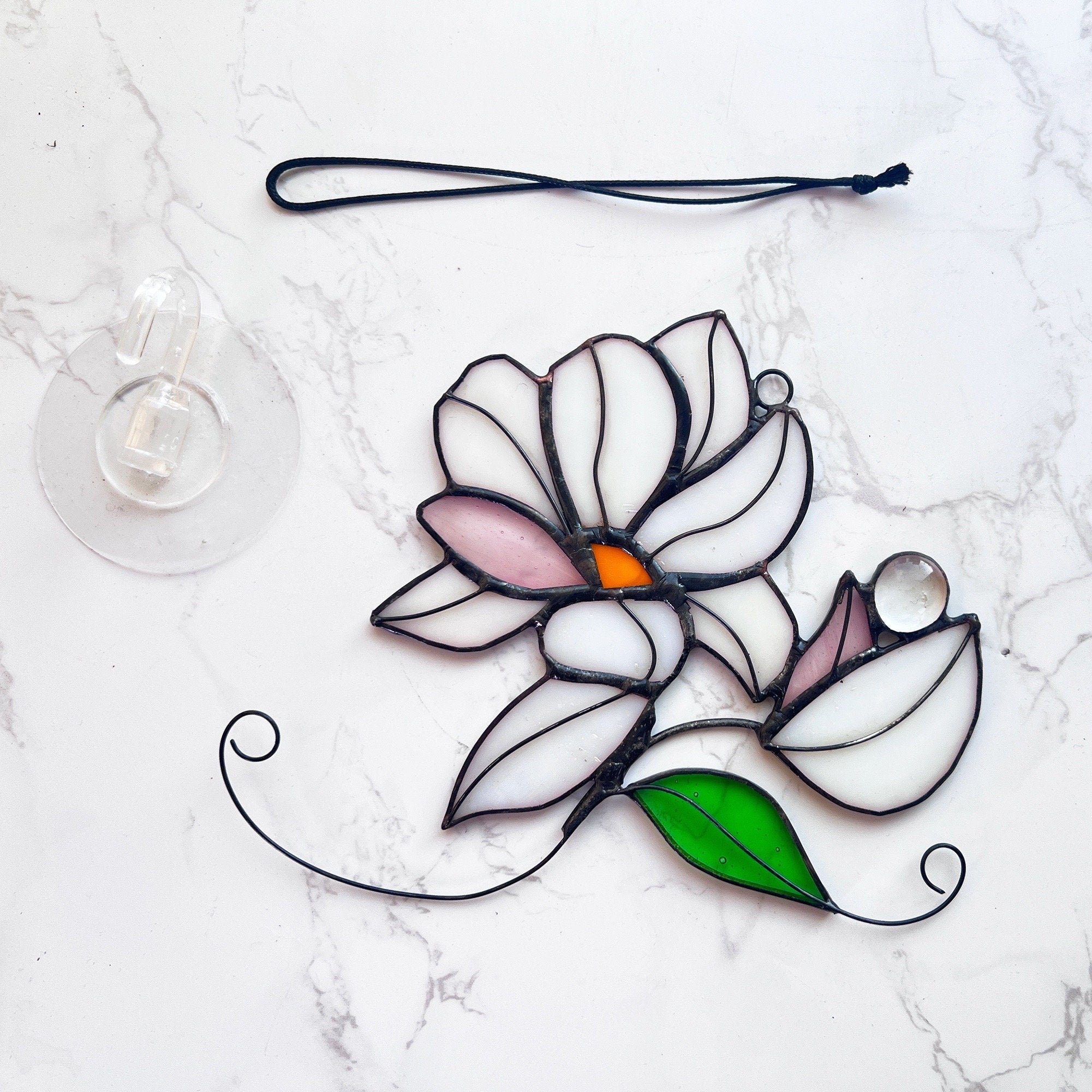 Iridescent Magnolia Bouquet Flower Stained Glass Flower Suncatcher Bouquet Window Hangings Glass art Flower Suncatcher Mothers Day gift